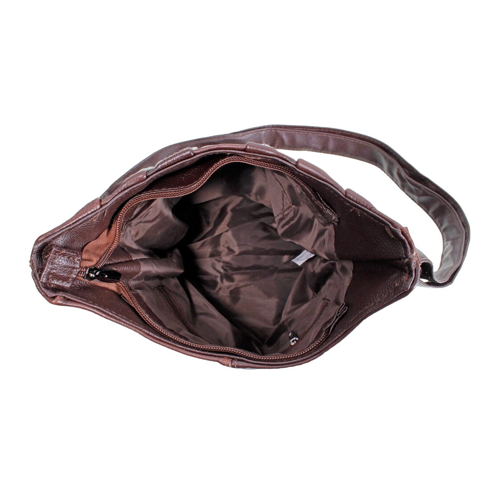 Ladies Women Cowhide Leather Handbag Dark BROWN Soft Cross Body Shoulder Bag AR
