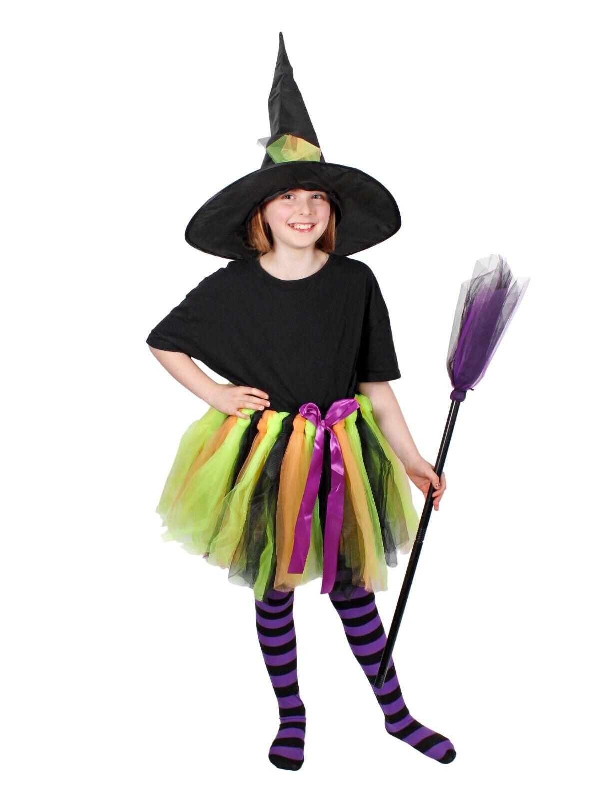 Girls Age 8 - 12 Halloween Enchanting Witch Fancy Dress Horror Glamour  Costume