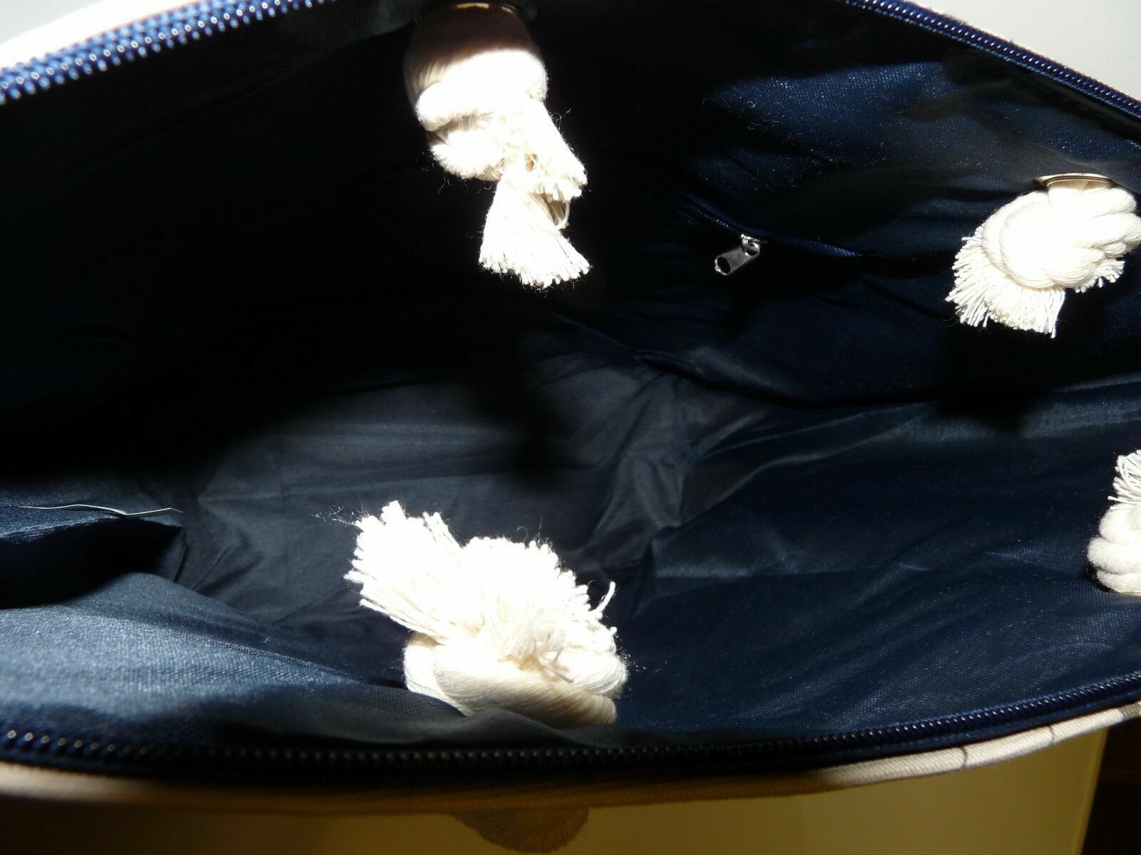 COTTON SHOPPING BAG CANVAS TOTE / ROPE HANDLES GROCERY BAG