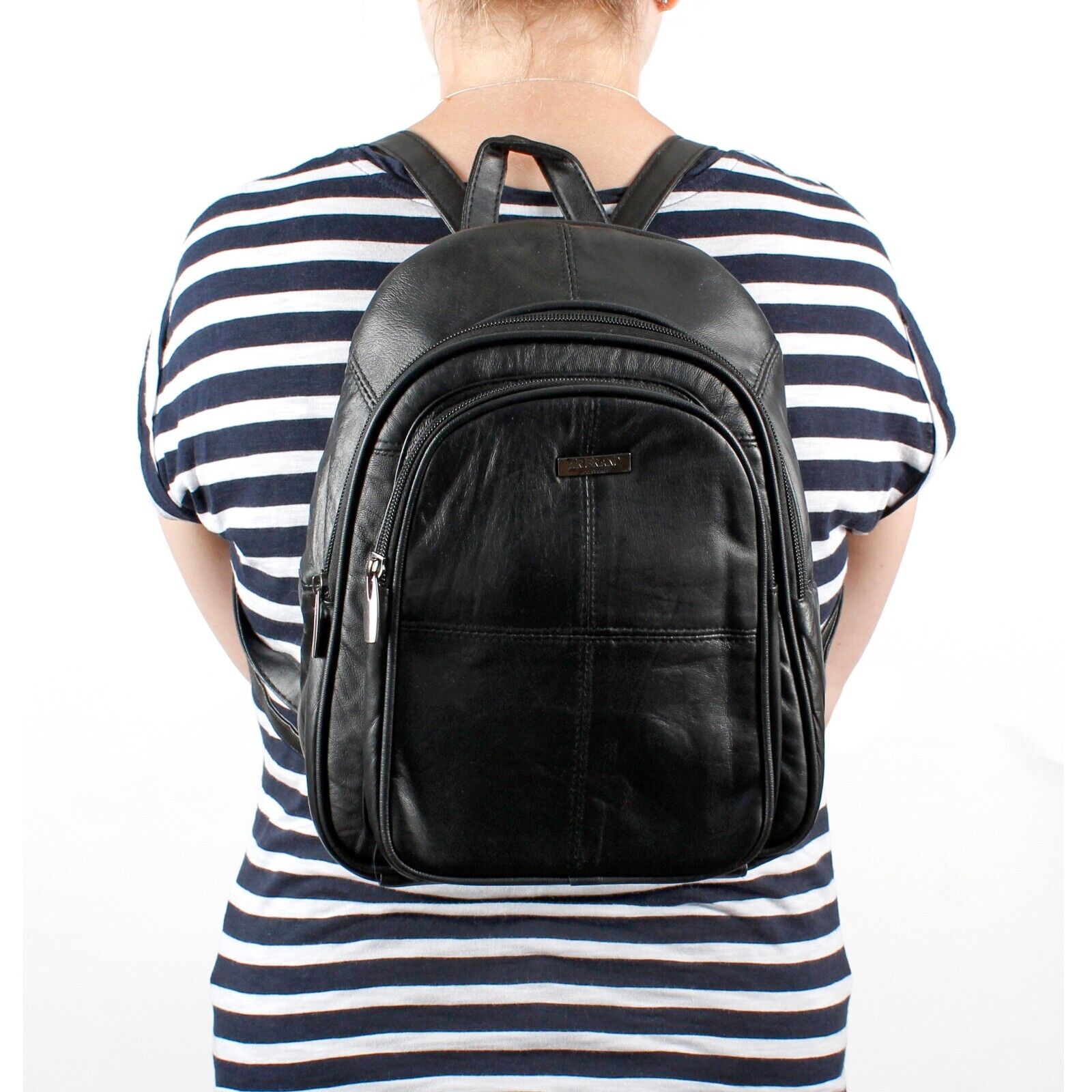 Ladies Real Genuine Soft Nappa Leather Backpack with Security Pocket MARKS