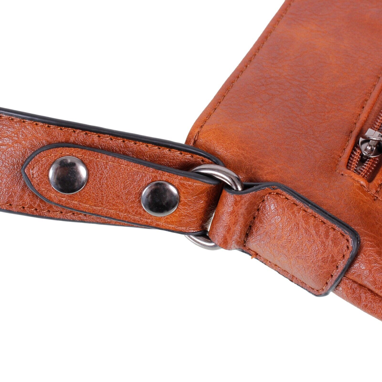 Women Ladies Handbag Vegan Leather Shoulder Tote Bag SET OF 3 Brown