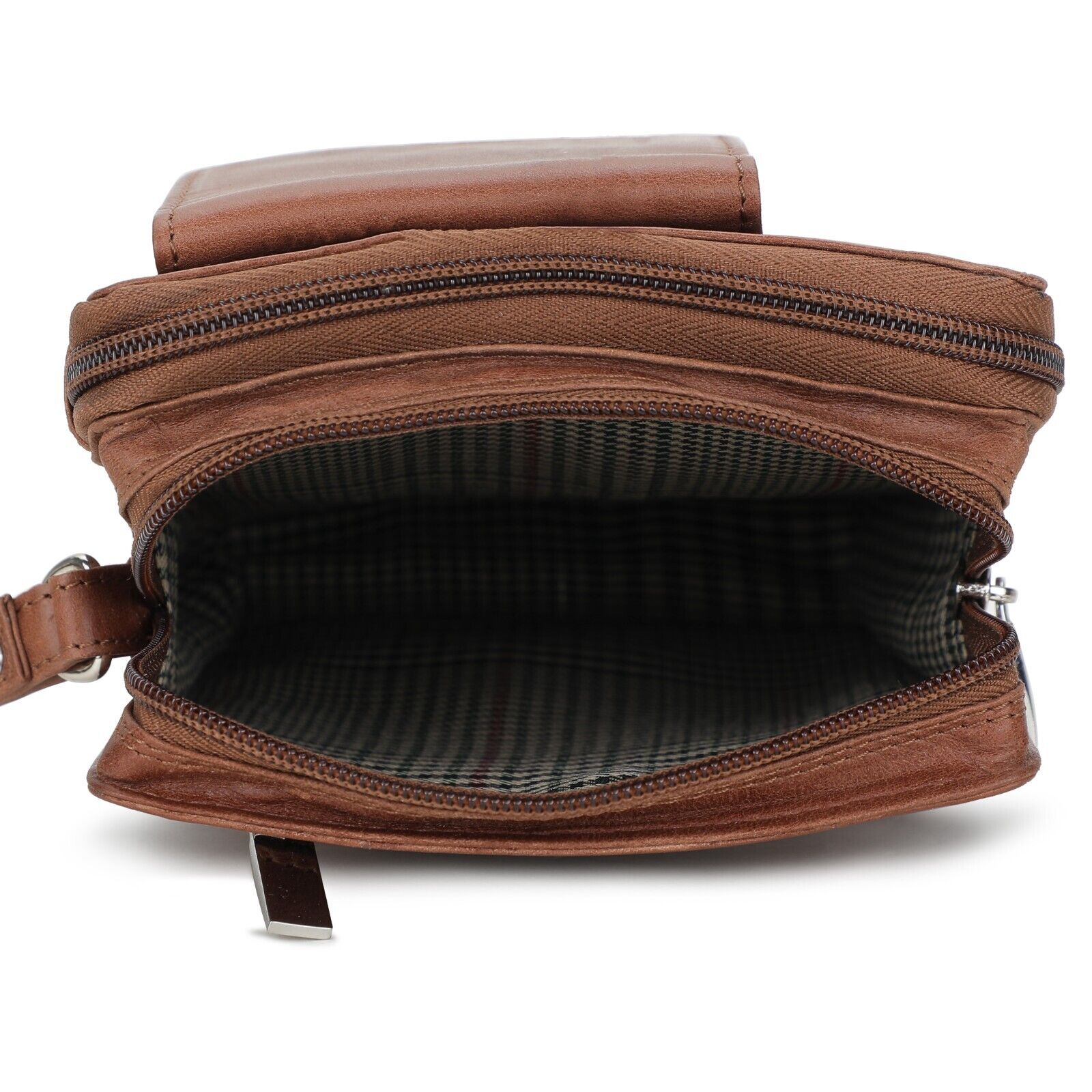 LEATHER TRAVEL BAG PASSPORT HOLIDAY Brown LEATHER QUALITY CROSSBODY