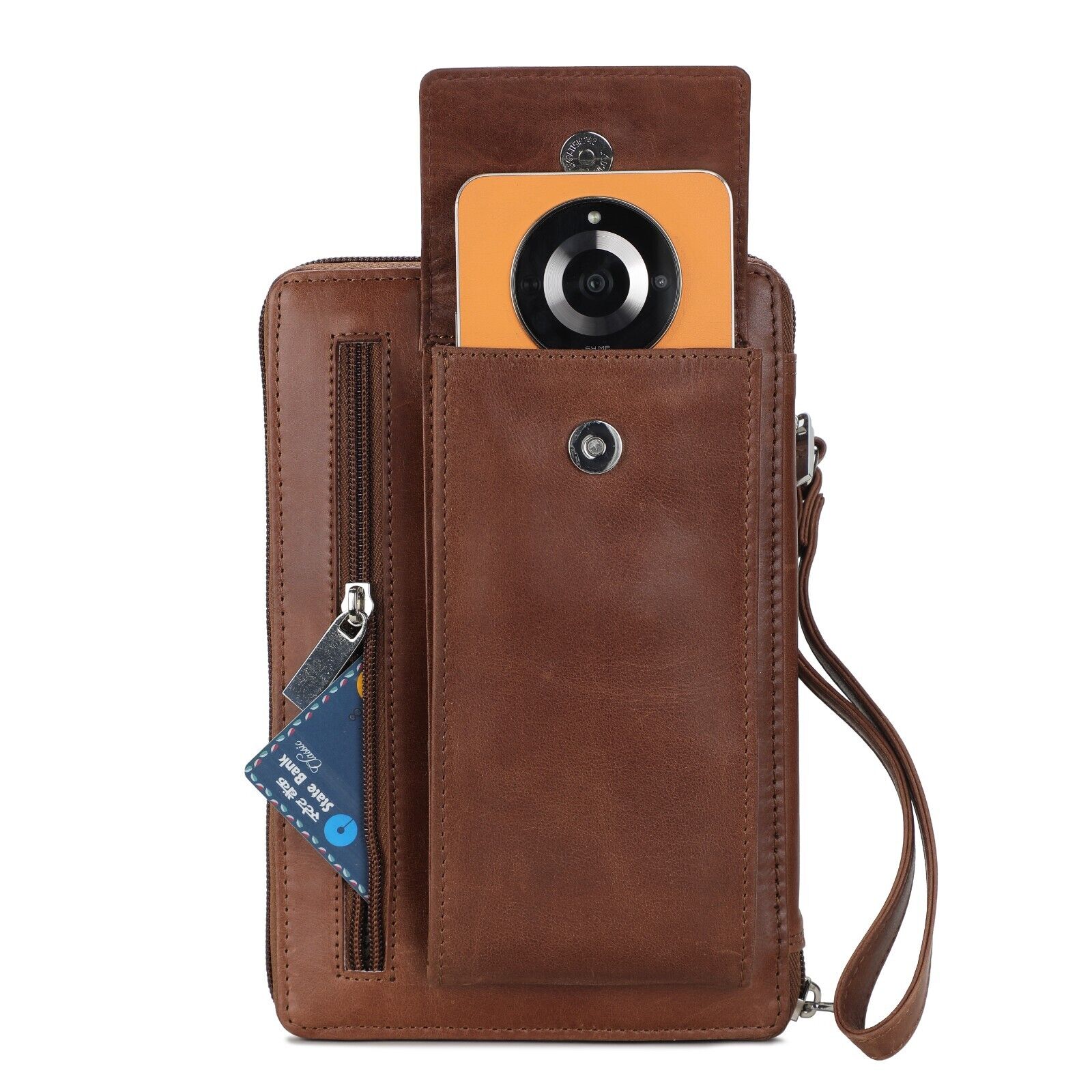 LEATHER TRAVEL BAG PASSPORT HOLIDAY Brown LEATHER QUALITY CROSSBODY