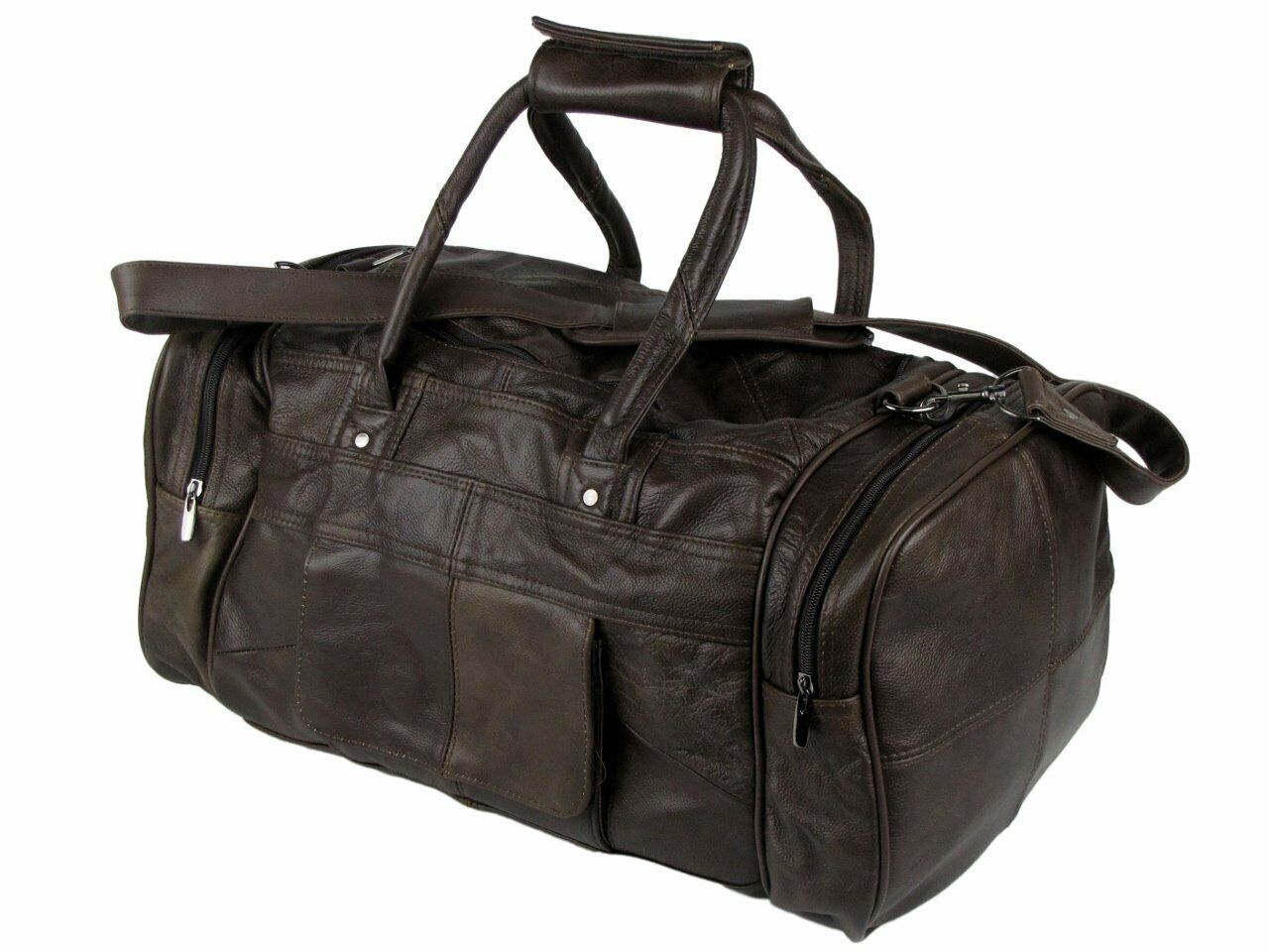 Holiday Cabin Luxury Leather Travel / Weekend Overnight Bag Brown