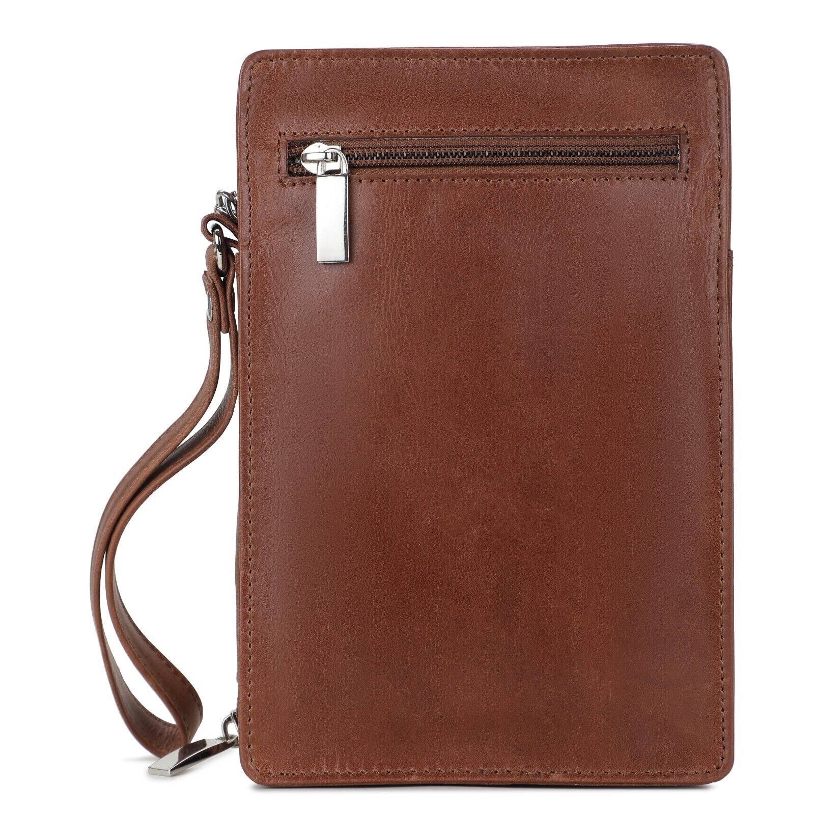 LEATHER TRAVEL BAG PASSPORT HOLIDAY Brown LEATHER QUALITY CROSSBODY
