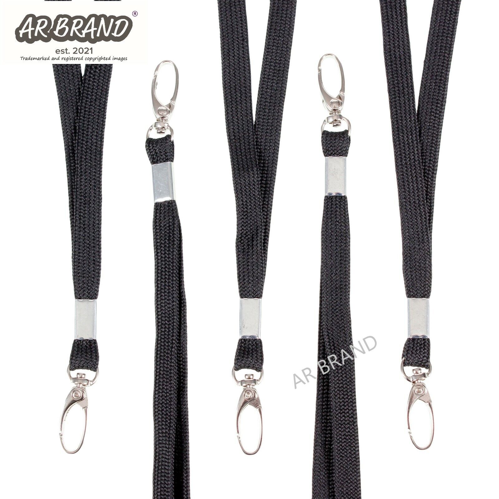 1 Black Lanyard Neck Strap With Strong Metal Lobster Clip - Fabric  1 PC Black