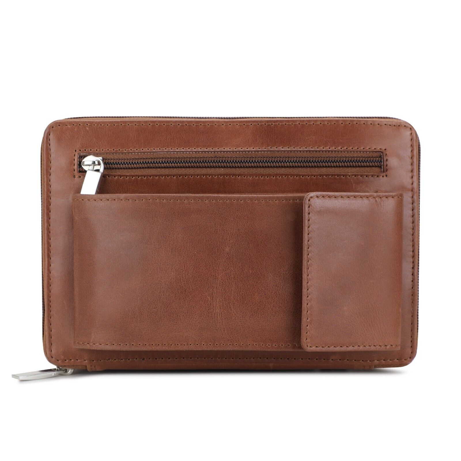LEATHER TRAVEL BAG PASSPORT HOLIDAY Brown LEATHER QUALITY CROSSBODY