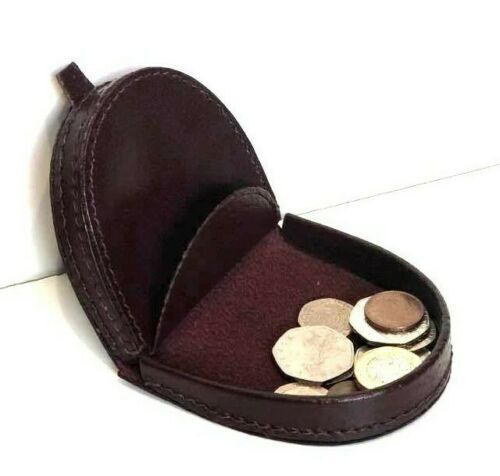 Navy or BK BR Men Coin Tray Real Leather Change Wallet Pocket Fit Pocket Gents