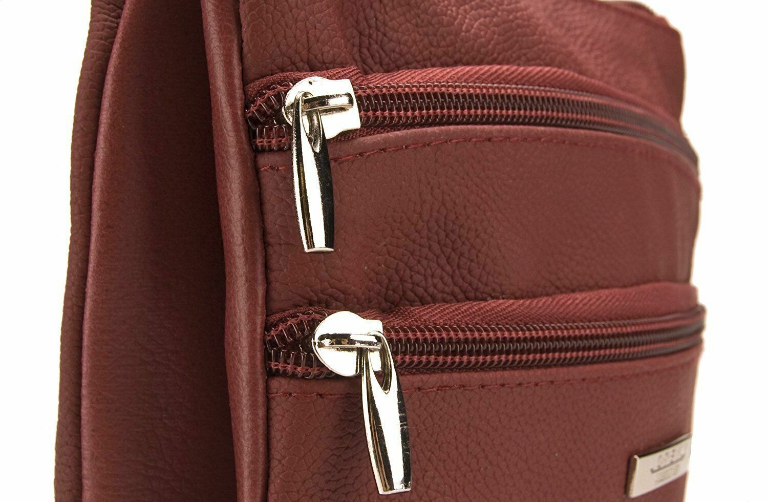 Ladies RED Small Genuine Soft Leather Shoulder Cross Body Travel Purse Bag