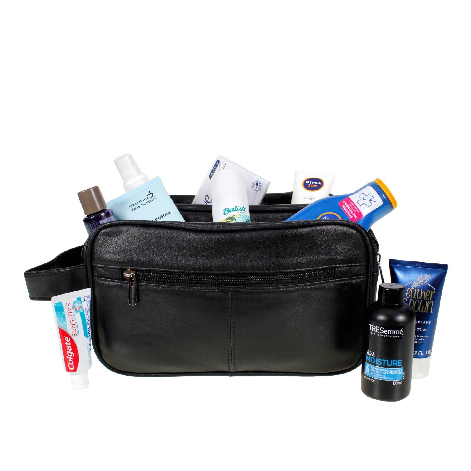 Mens Black Toiletry Wash Bag Travel Toiletries