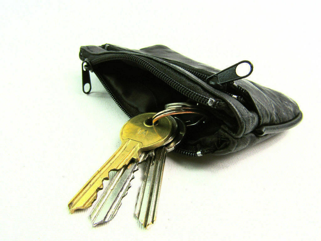 Leather Small Coin Card Key Ring Wallet Pouch Purse