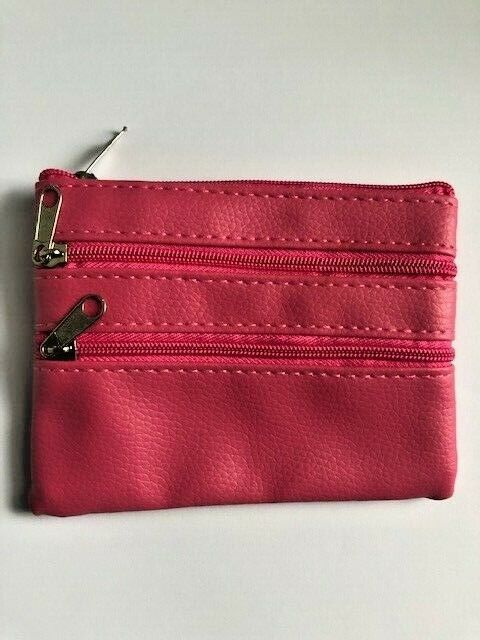 Leather Small Coin Card Key Ring Wallet Pouch Purse