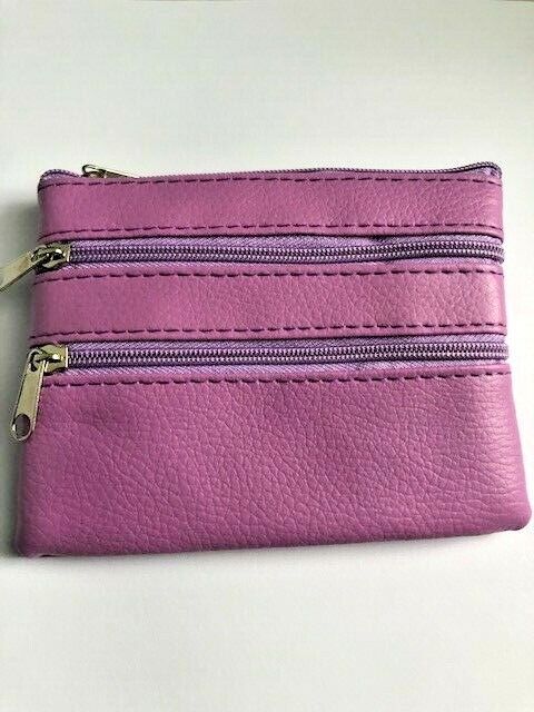 Leather Small Coin Card Key Ring Wallet Pouch Purse