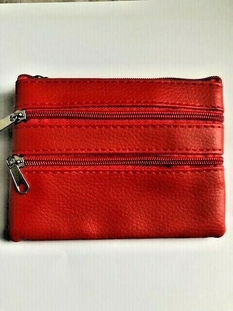 Leather Small Coin Card Key Ring Wallet Pouch Purse