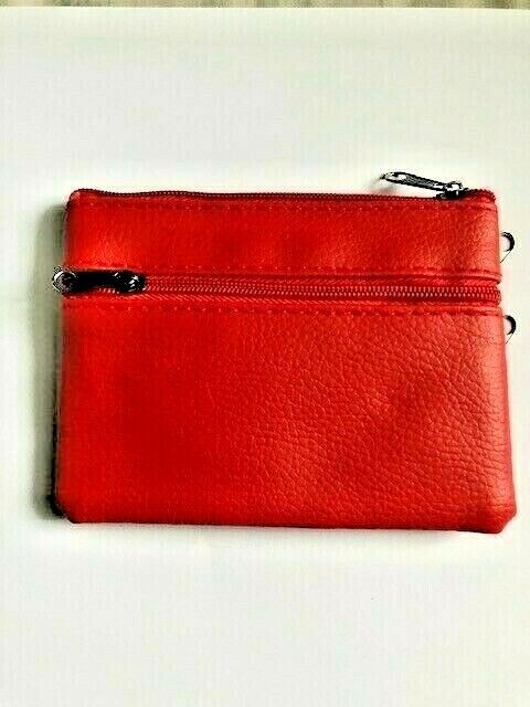 Leather Small Coin Card Key Ring Wallet Pouch Purse