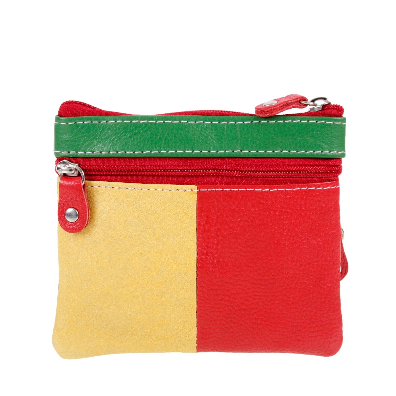 Small Coin Card Wallet Zip Pouch Purse Leather Multi Design