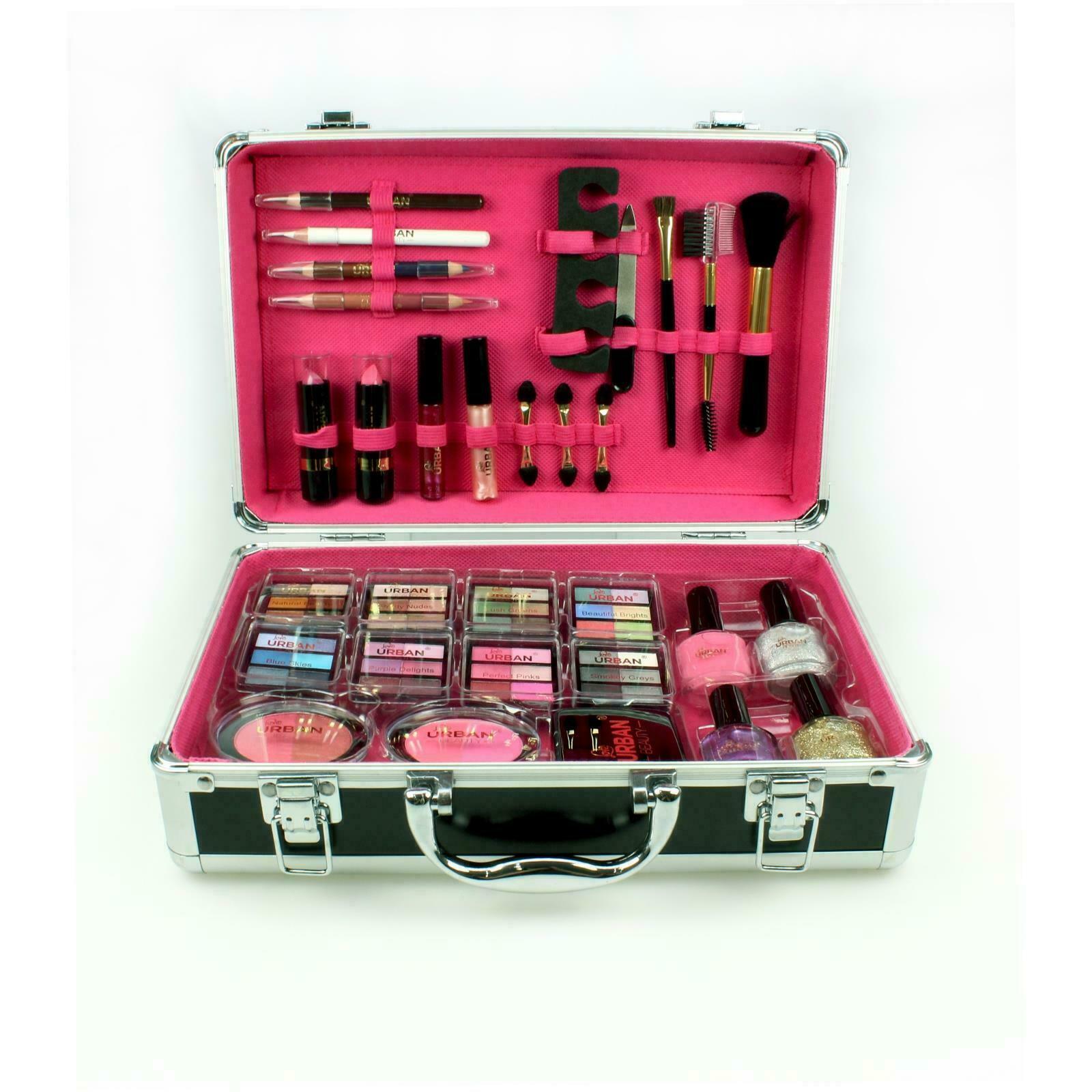VANITY CASE BEAUTY COSMETIC SET GIFT TRAVEL MAKE UP CARRY BOX XMAS EYE SHADOW