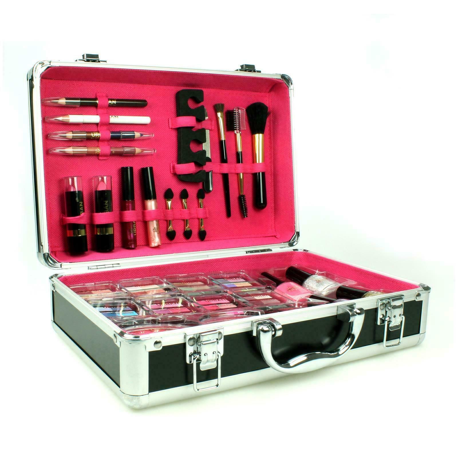 VANITY CASE BEAUTY COSMETIC SET GIFT TRAVEL MAKE UP CARRY BOX XMAS EYE SHADOW