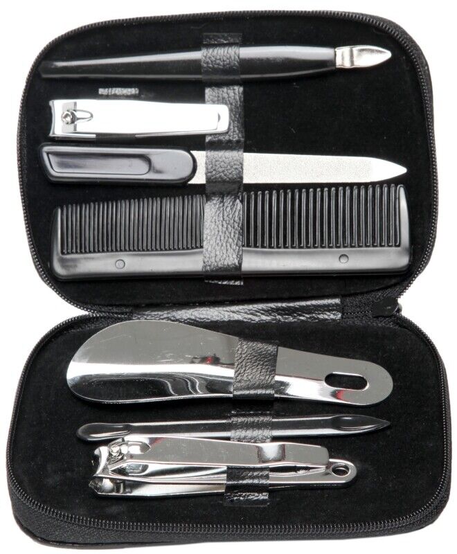 Mens Travel Manicure Nail Clipper Set Male Pedicure Travel Grooming Kit