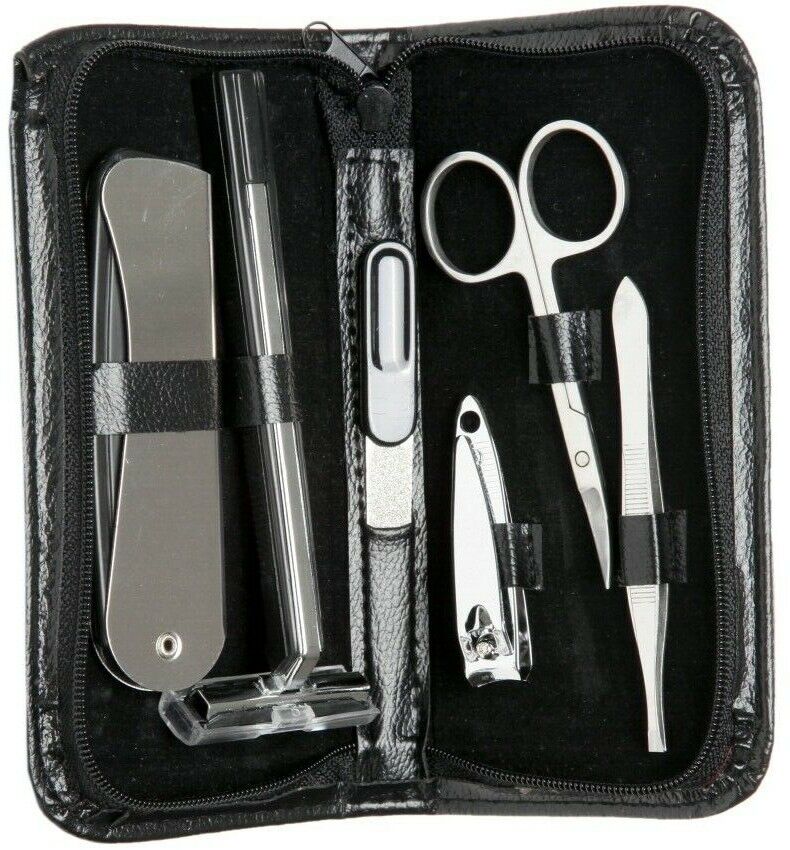 Mens Travel Manicure Nail Clipper Set Male Pedicure Travel Grooming Kit