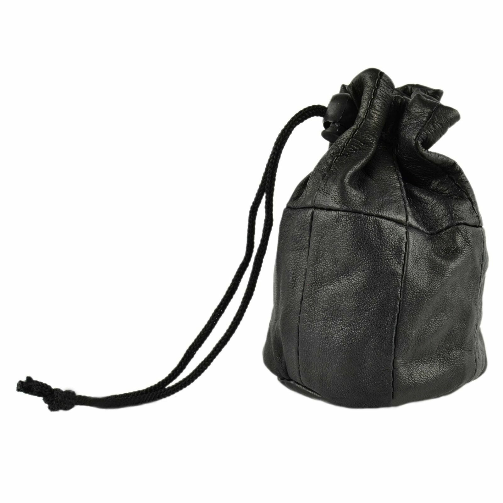 Leather Drawstring Wrist Taxi Pouch Coin Purse Change Money Bag Wallet Note Case