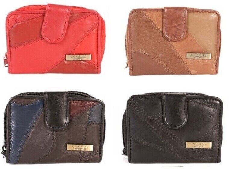 LADIES NEW HIGH QUALITY LUXURY SOFT PATCHWORK LEATHER PURSE CREDIT CARD RED