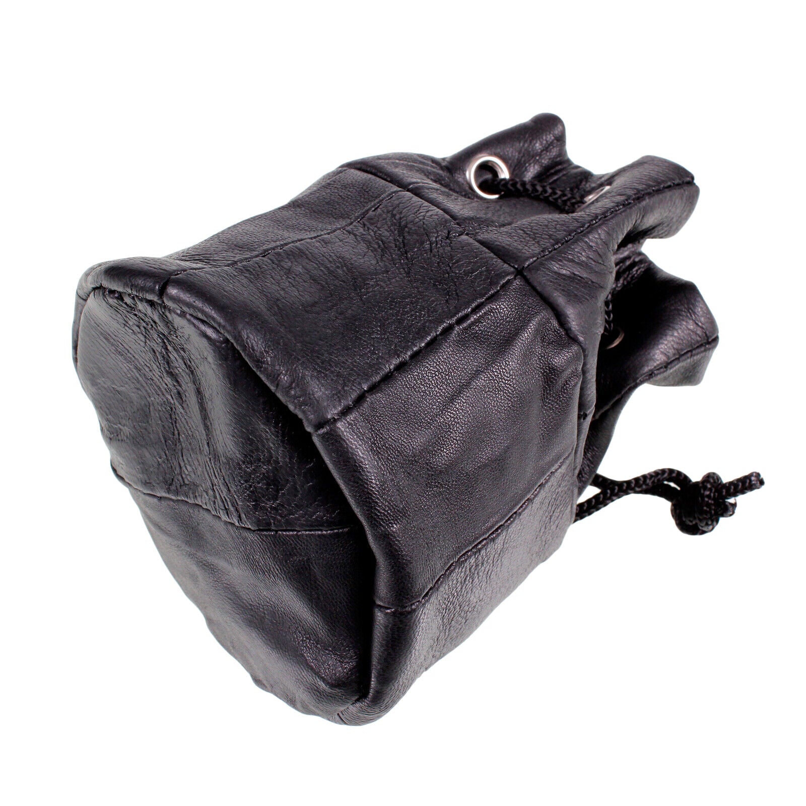 Leather Drawstring Wrist Taxi Pouch Coin Purse Change Money Bag Wallet Note Case