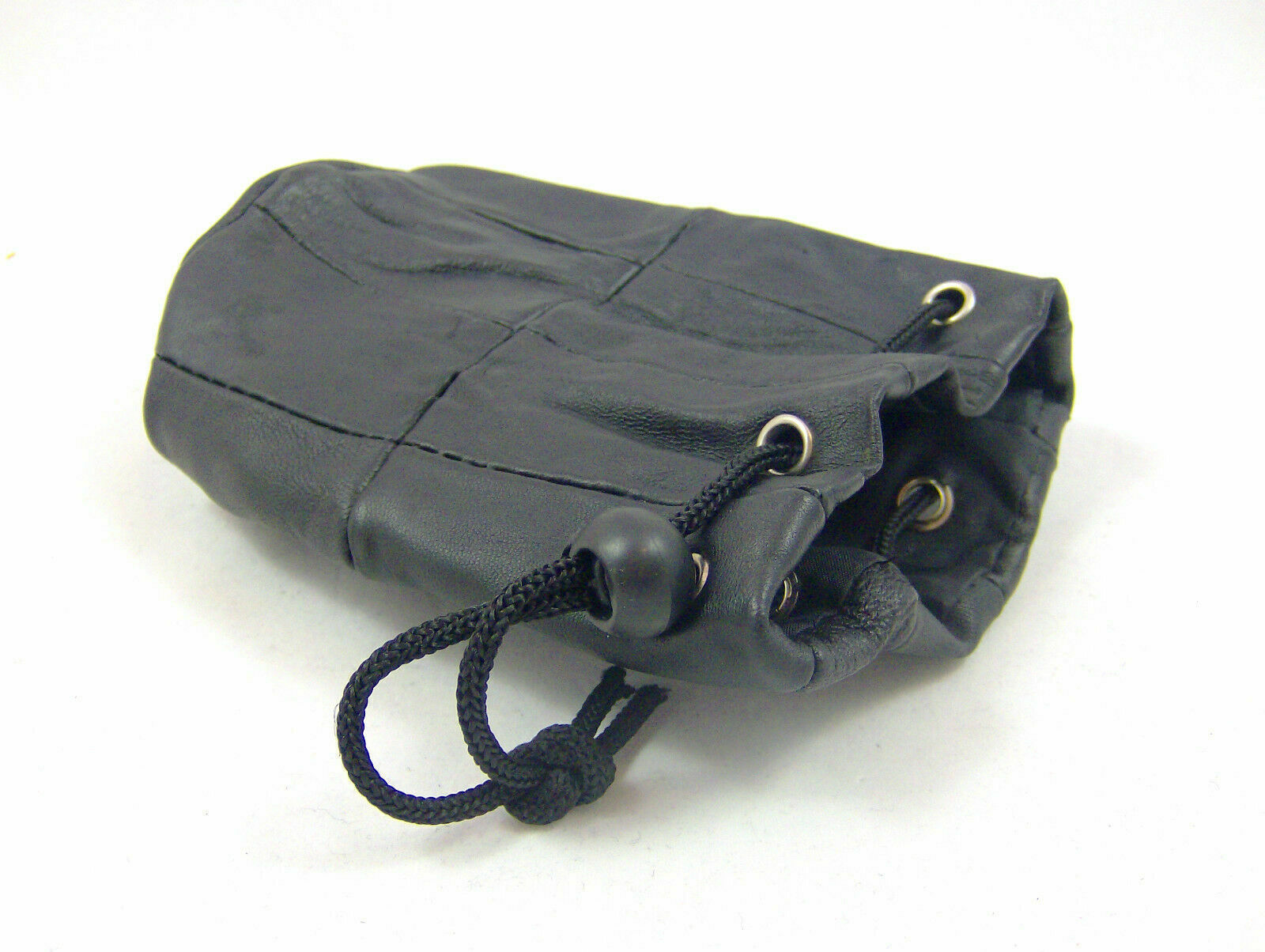 Leather Drawstring Wrist Taxi Pouch Coin Purse Change Money Bag Wallet Note Case