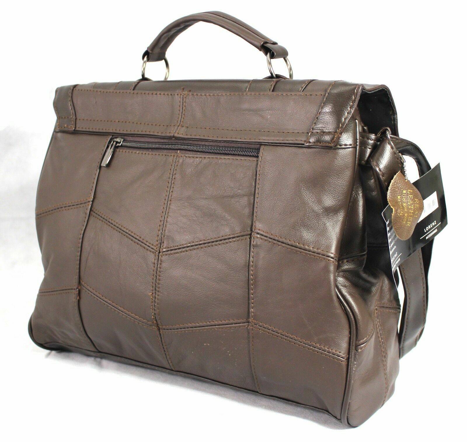 Mens Real Leather Cow Hide Messenger Briefcase Work Office Shoulder Bag Satchel