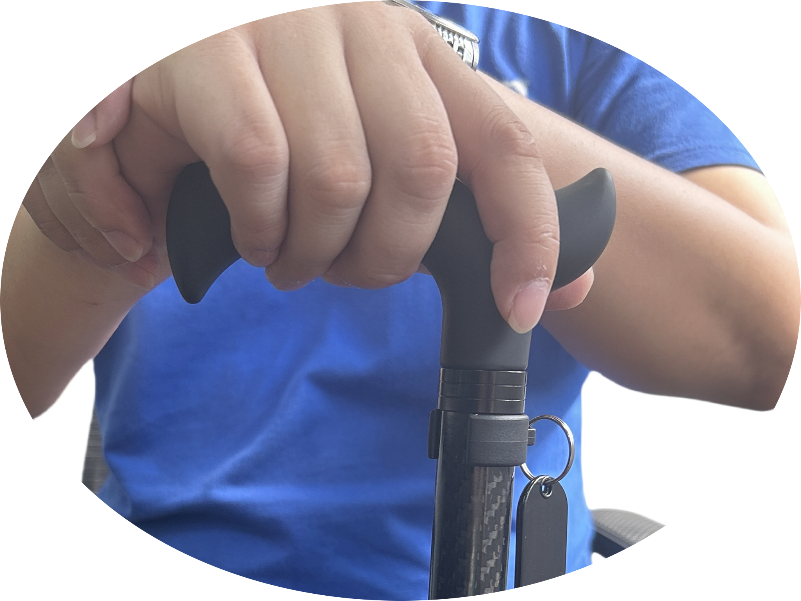 Carbon Fibre 4-Part Folding Adjustable Walking Stick Cane Mens Ladies