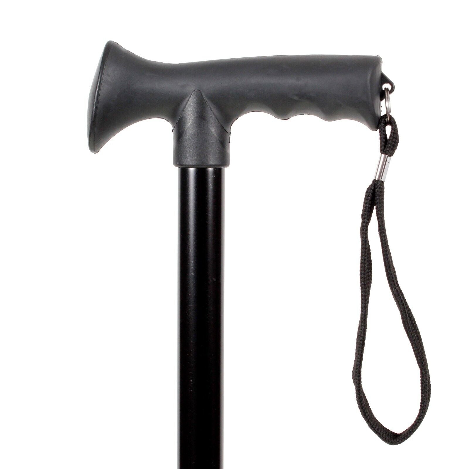 Ladies Engraved Black Etched Stripe Adjustable Walking Stick Cane Gel Soft Grip