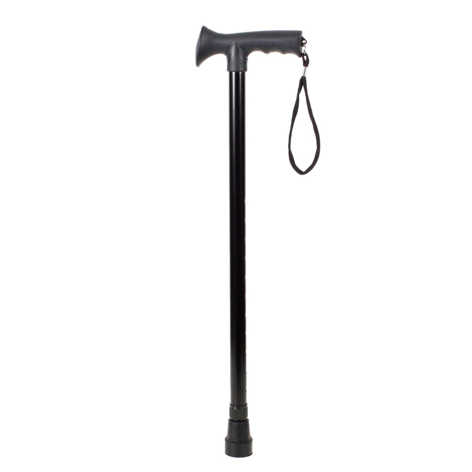 Ladies Engraved Black Etched Stripe Adjustable Walking Stick Cane Gel Soft Grip