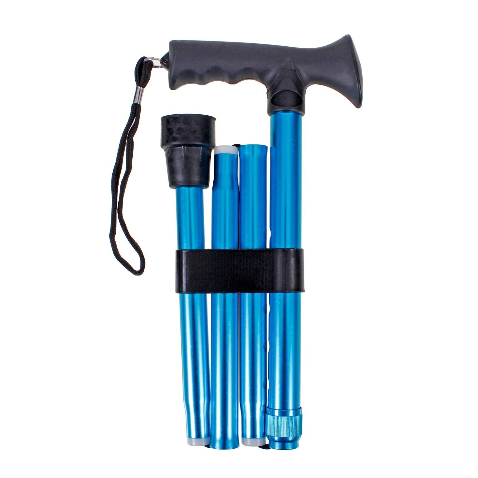 Folding Adjustable Aluminium Metallic Compact Walking Stick Cane