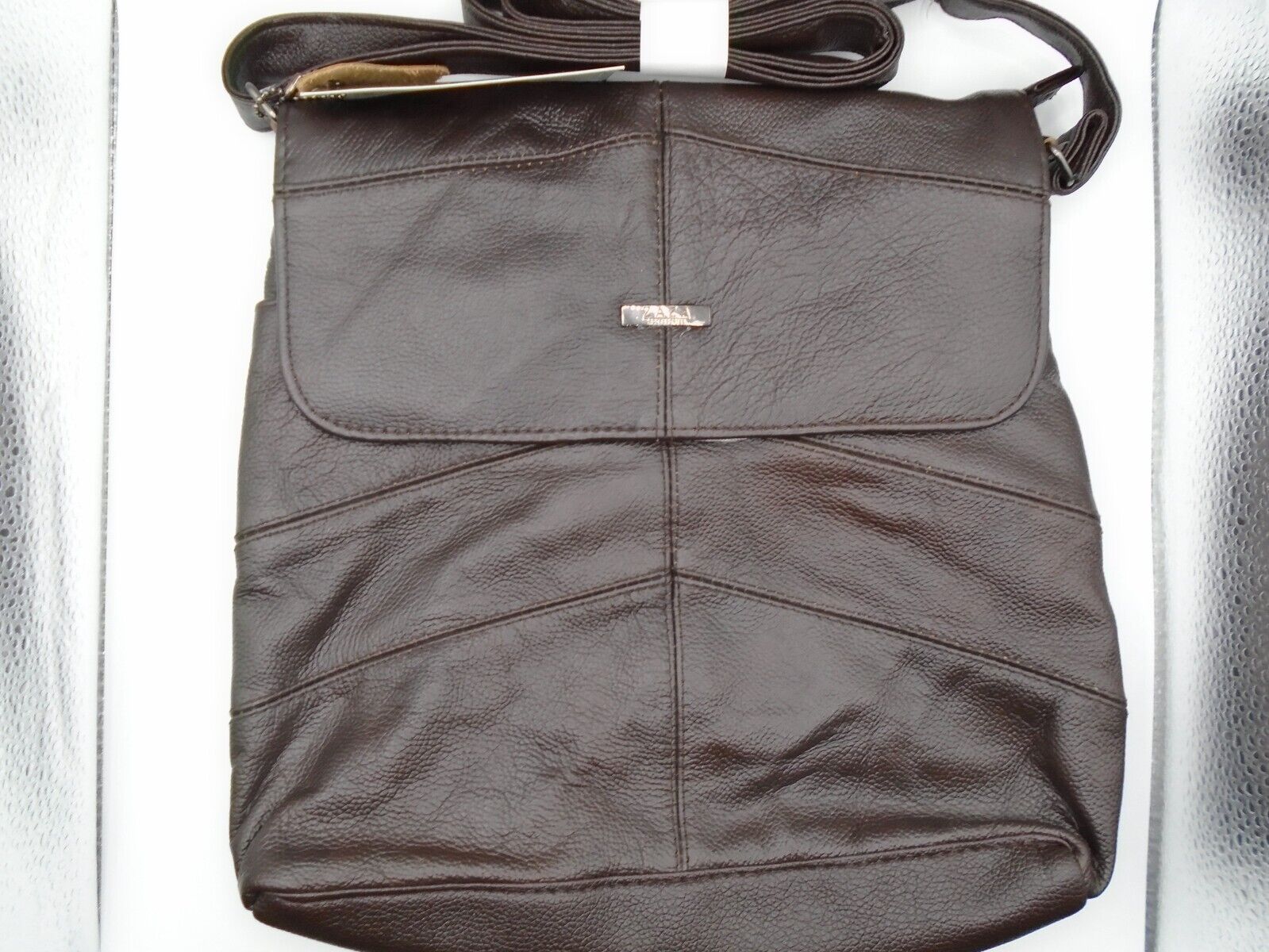 LADIES  Handbag SHOULDER BAG / CROSS BODY BAG BROWN Cowhide Real Leather