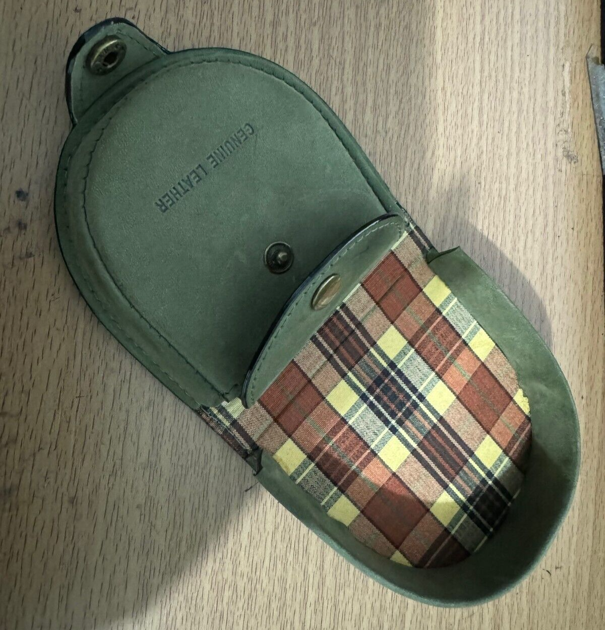 Tartan Cow Calf Leather Coin Leather Coin Pouch Tray Wallet Notes Purse Change