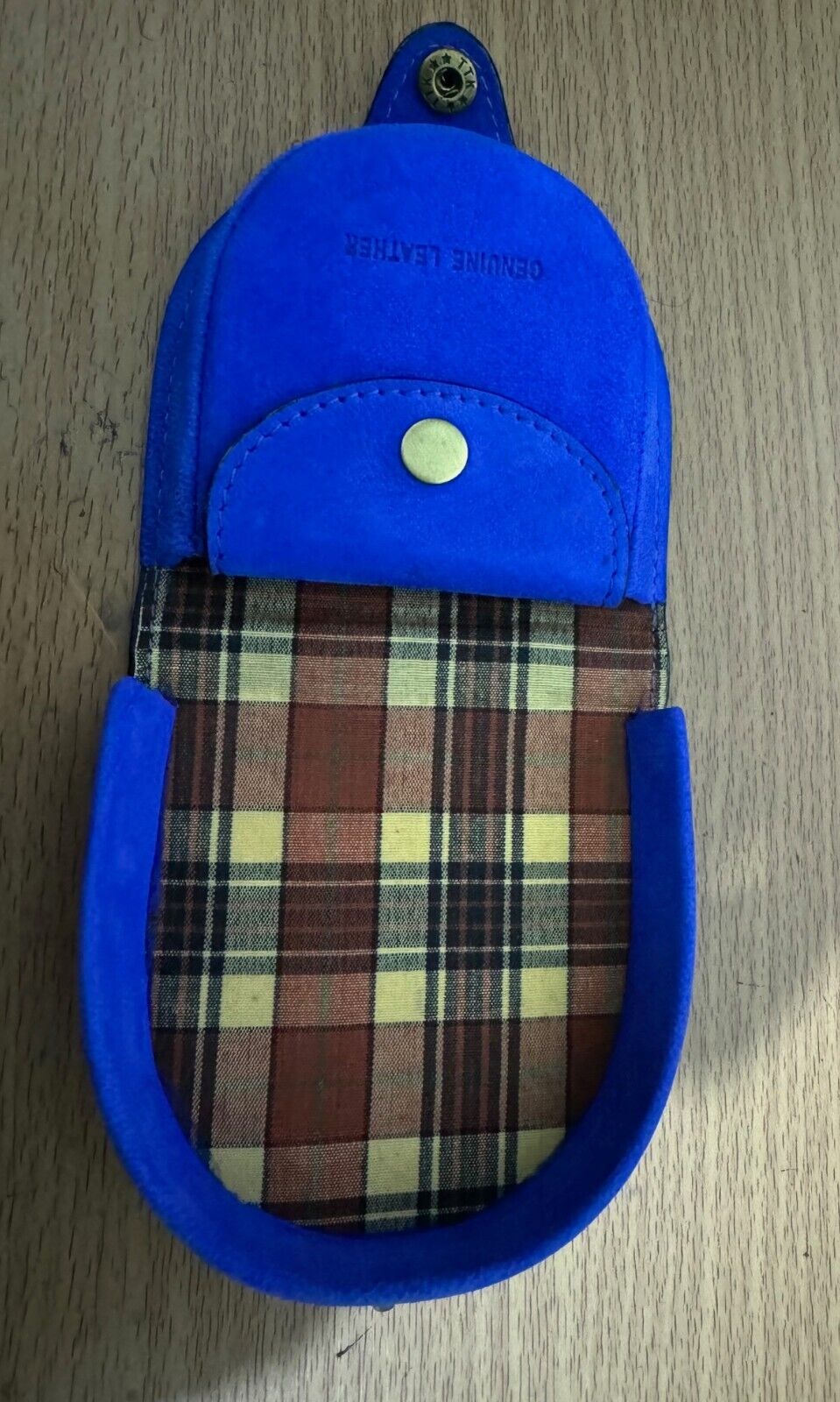 Tartan Cow Calf Leather Coin Leather Coin Pouch Tray Wallet Notes Purse Change