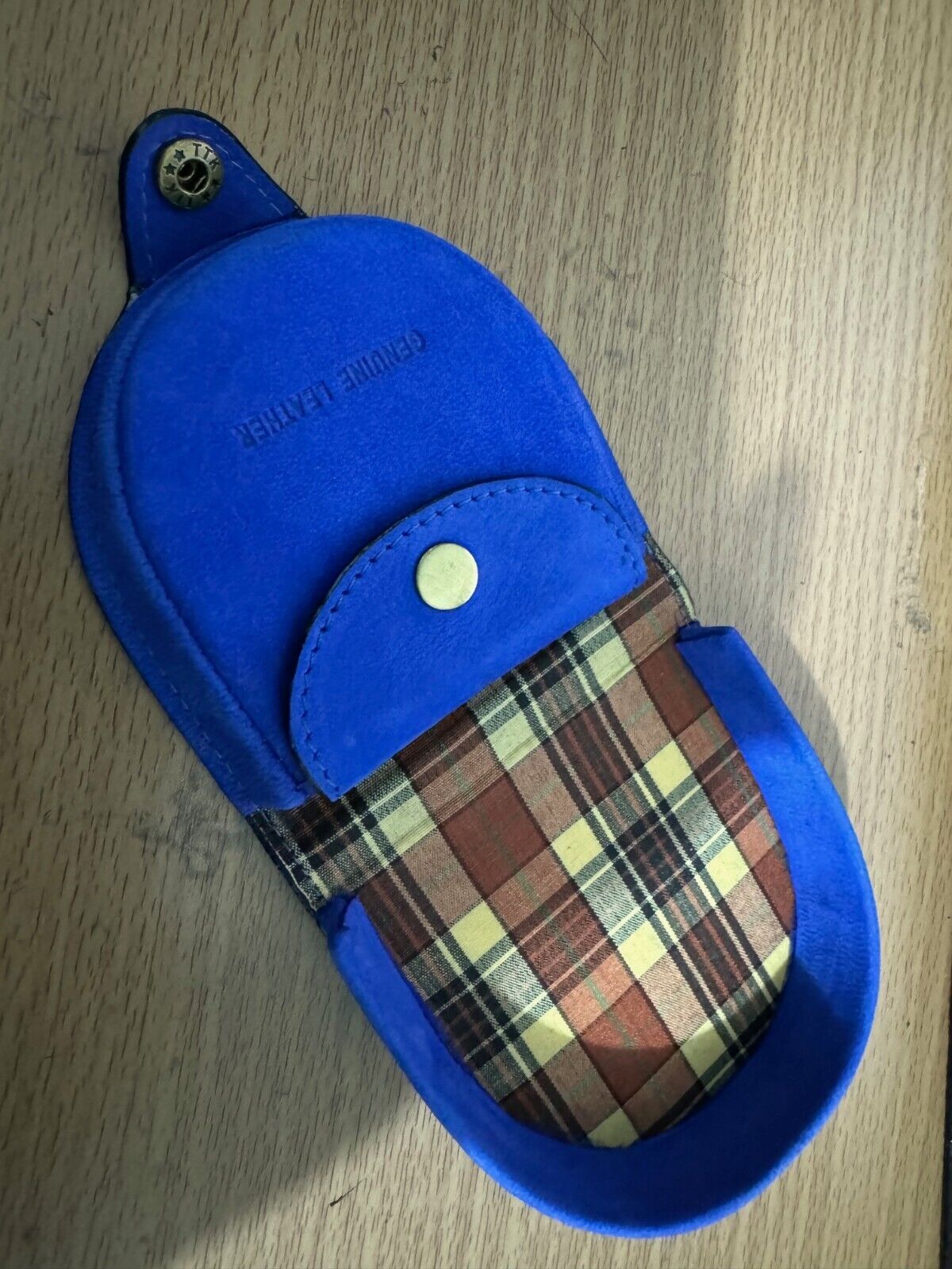 Tartan Cow Calf Leather Coin Leather Coin Pouch Tray Wallet Notes Purse Change