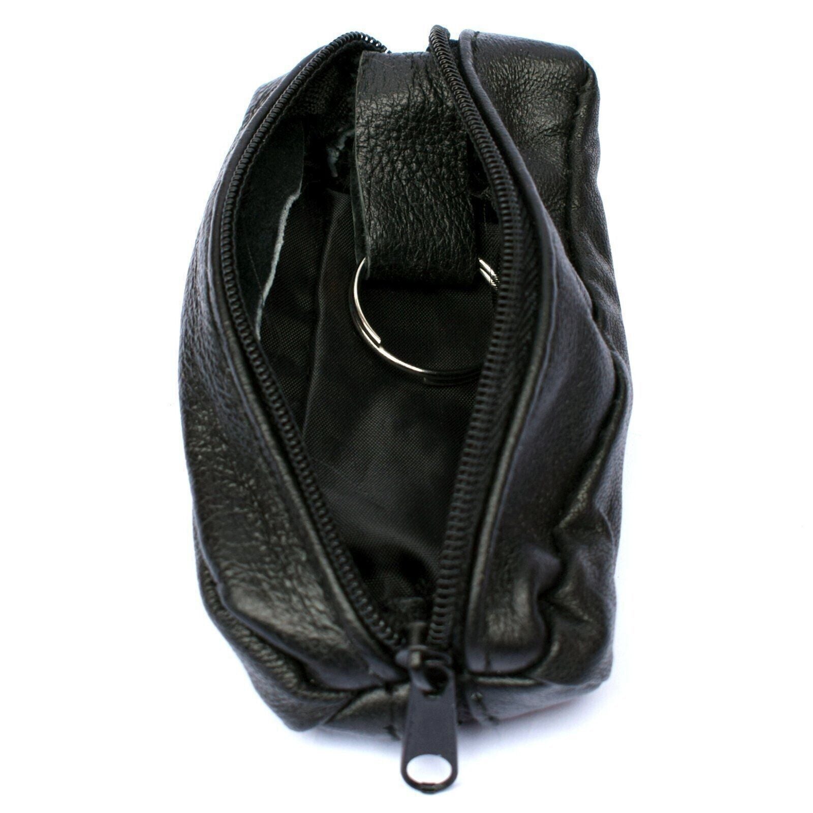 Mens & Ladies | SMALL Soft REAL Leather Coin Purse - Key Case - Pouch | TWO Zips