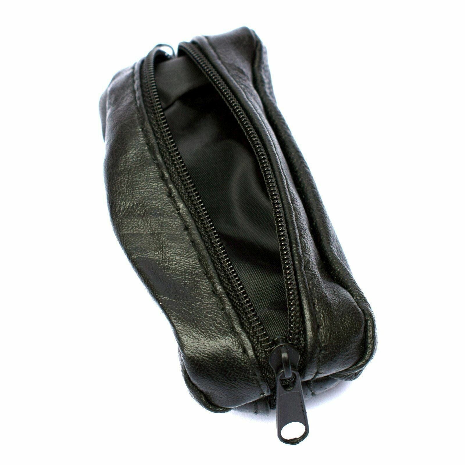 Mens & Ladies | SMALL Soft REAL Leather Coin Purse - Key Case - Pouch | TWO Zips