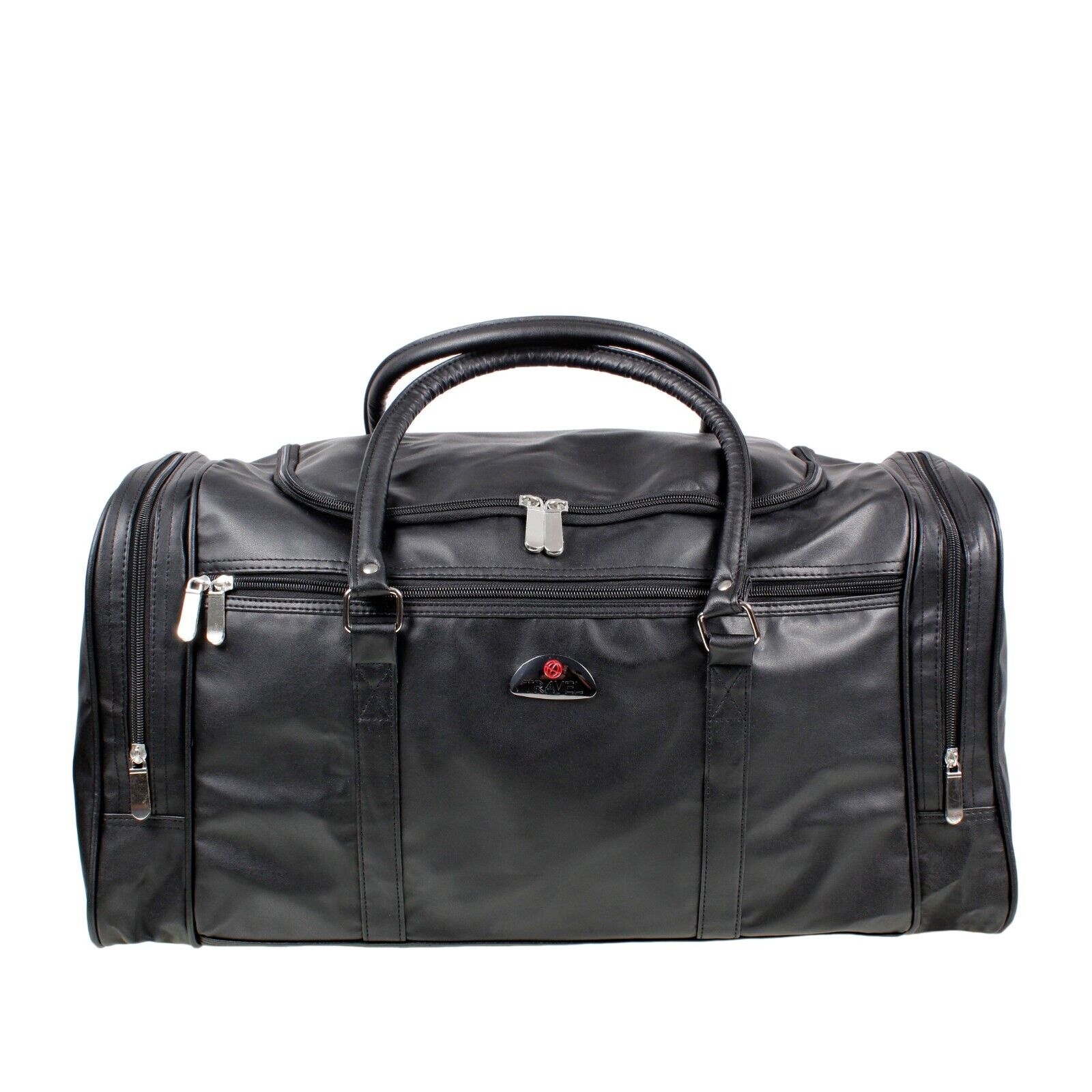 Travel Leatherette Holdall Luggage Weekend Duffel Travel Gym Bag UK SELLER