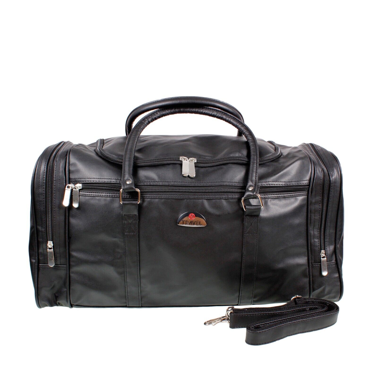 Travel Leatherette Holdall Luggage Weekend Duffel Travel Gym Bag UK SELLER