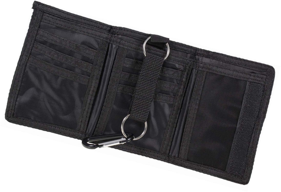 Mens Boys Sturdy Wallet Canvas Belt Clip Credit/Debit Card TriFold UK SELLER