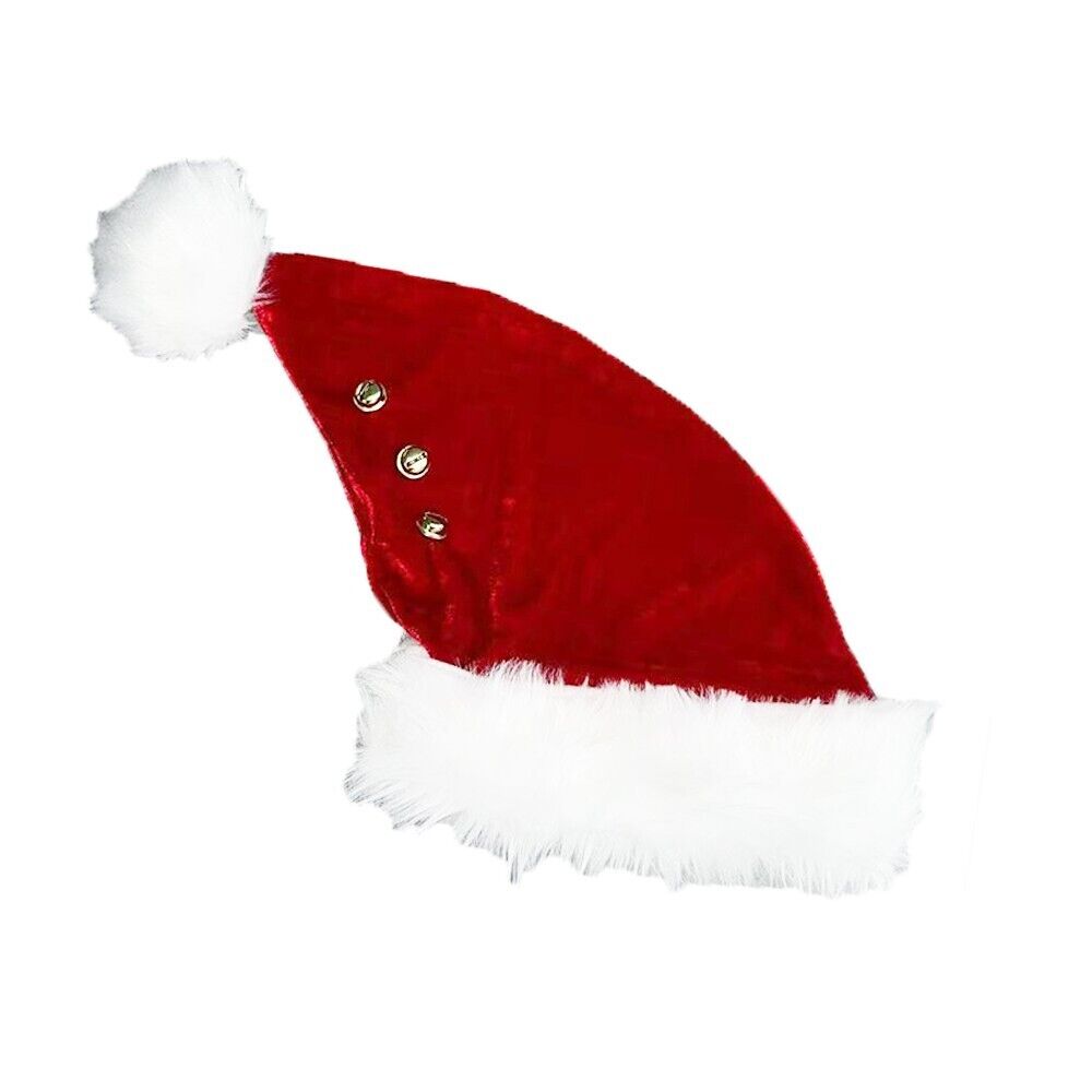 Santa Hat With Bells high quality material, 3 bells Adult size