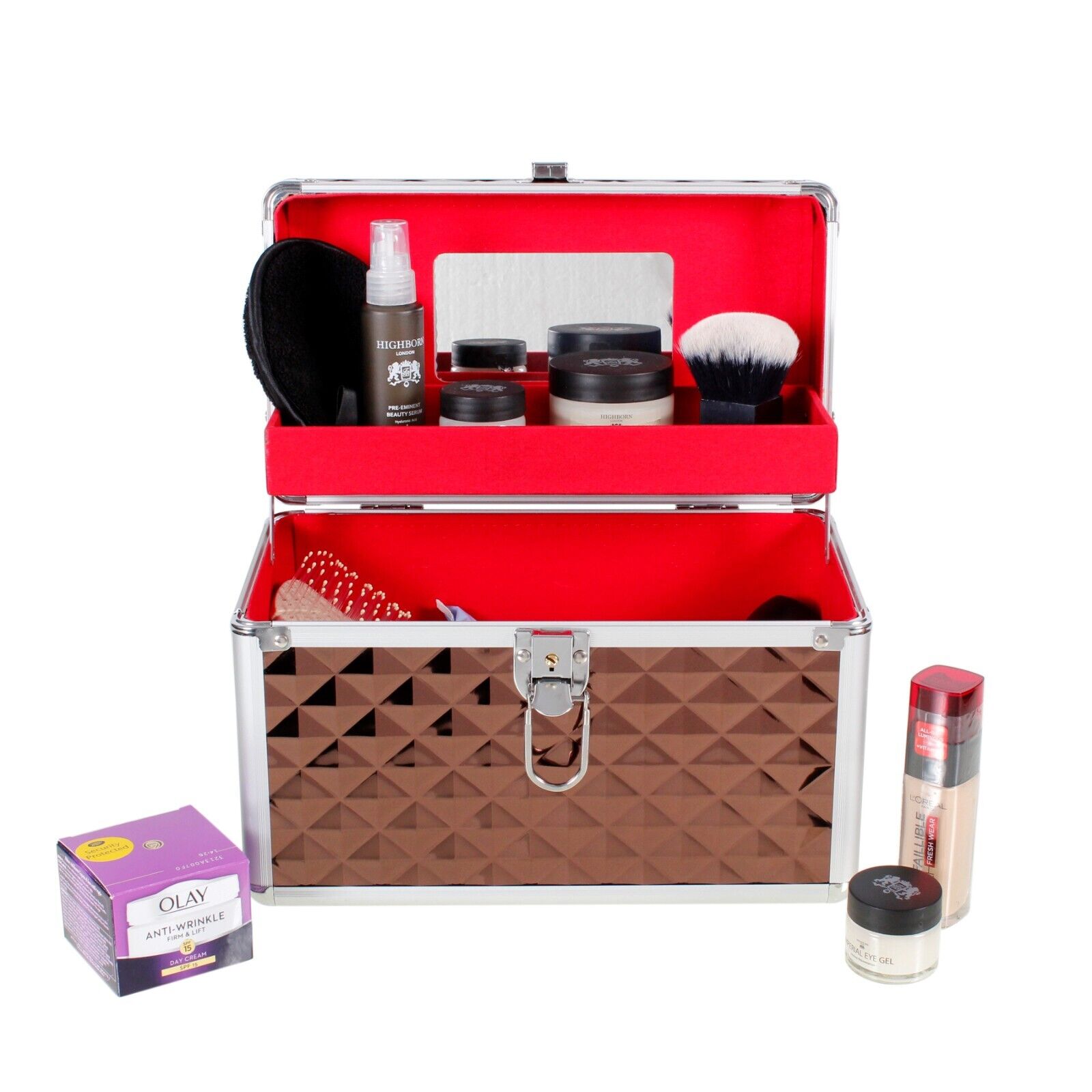 Aluminium Hard Make Up Travel Storage Box Cosmetic Beauty Vanity Case Organiser