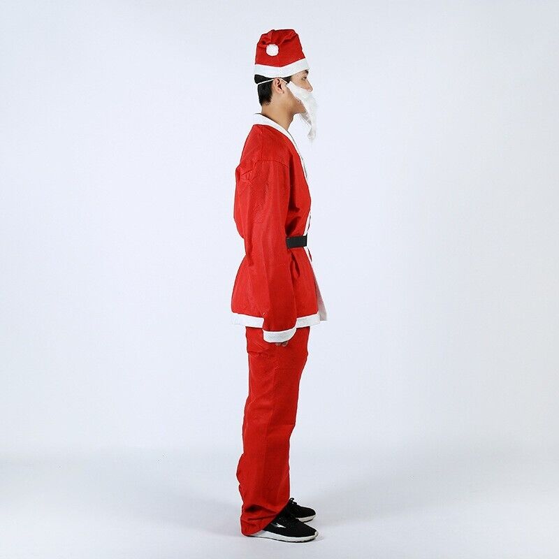 Santa Claus Costume Suit Adult Father Christmas Fancy Dress Men's Xmas Outfit