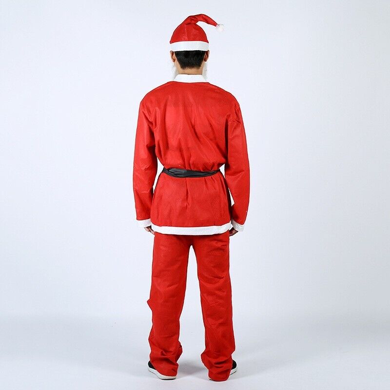 Santa Claus Costume Suit Adult Father Christmas Fancy Dress Men's Xmas Outfit