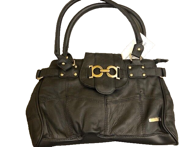 NEW LADIES/WOMENS QUALITY LEATHER SHOULDER DESIGNER/HANDBAG BAG PURSE Brown