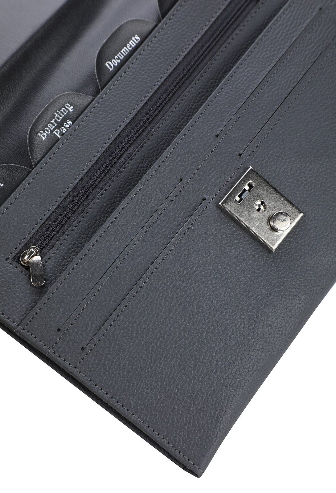 Leather TRAVEL Document WALLET ORGANISER with lock for Passport A4 PAPER SIZE v