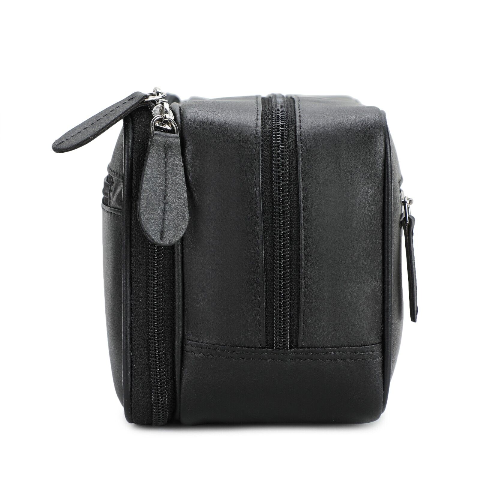 Premium Mens Toiletry bag washbag Real Leather Quality Deluxe in a SATIN bag a