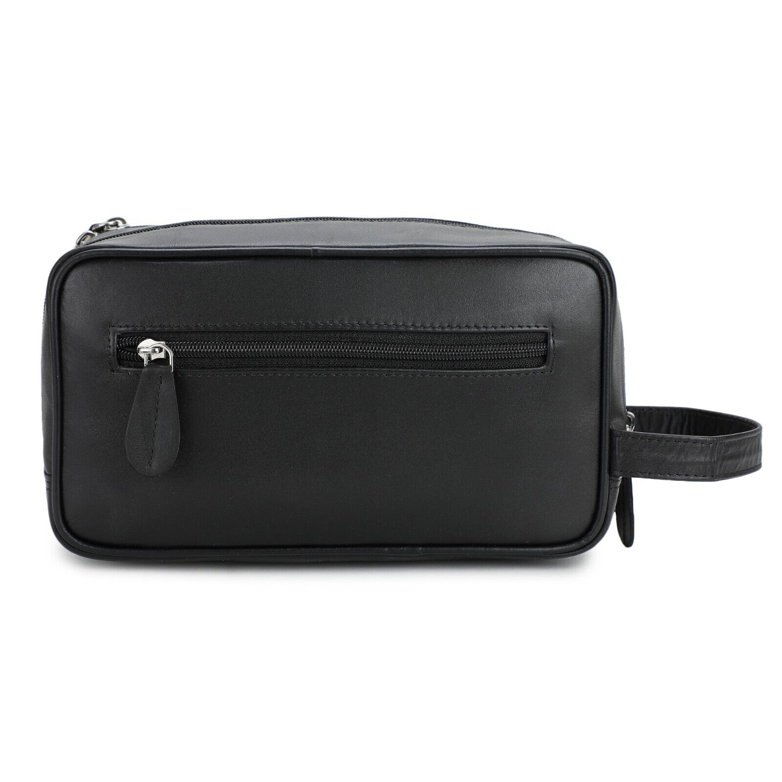Premium Mens Toiletry bag washbag Real Leather Quality Deluxe in a SATIN bag b